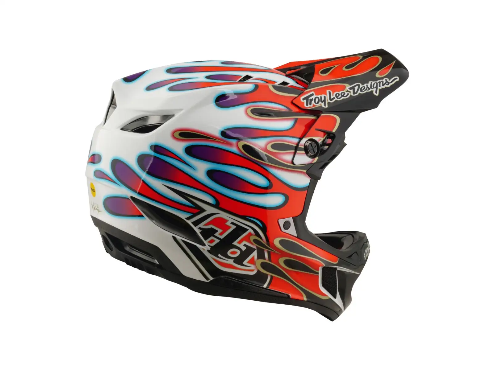 Troy Lee Desing D4 Composite Mips Helm White/Red
