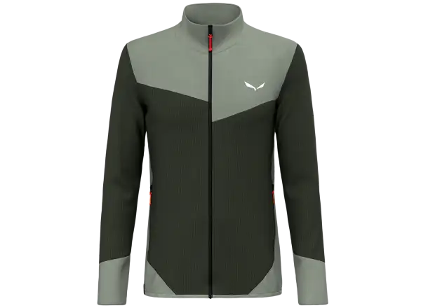 Salewa Puez Waffle HYB PL Herrenpullover Dark Olive