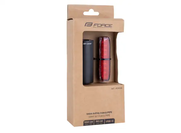 Force Pipe USB Lichtset vorne + hinten schwarz