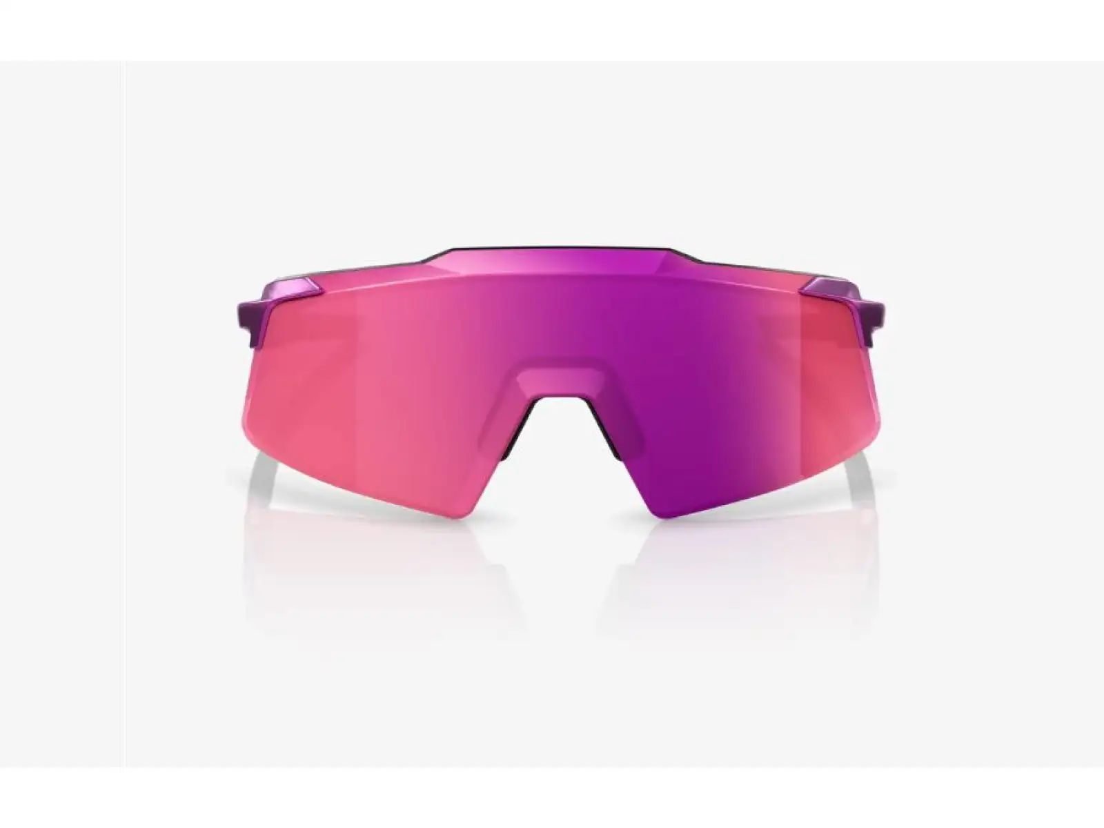 100% Aerocraft Brille in Gloss Purple mit Chrome/Purple Multilayer Mirror.