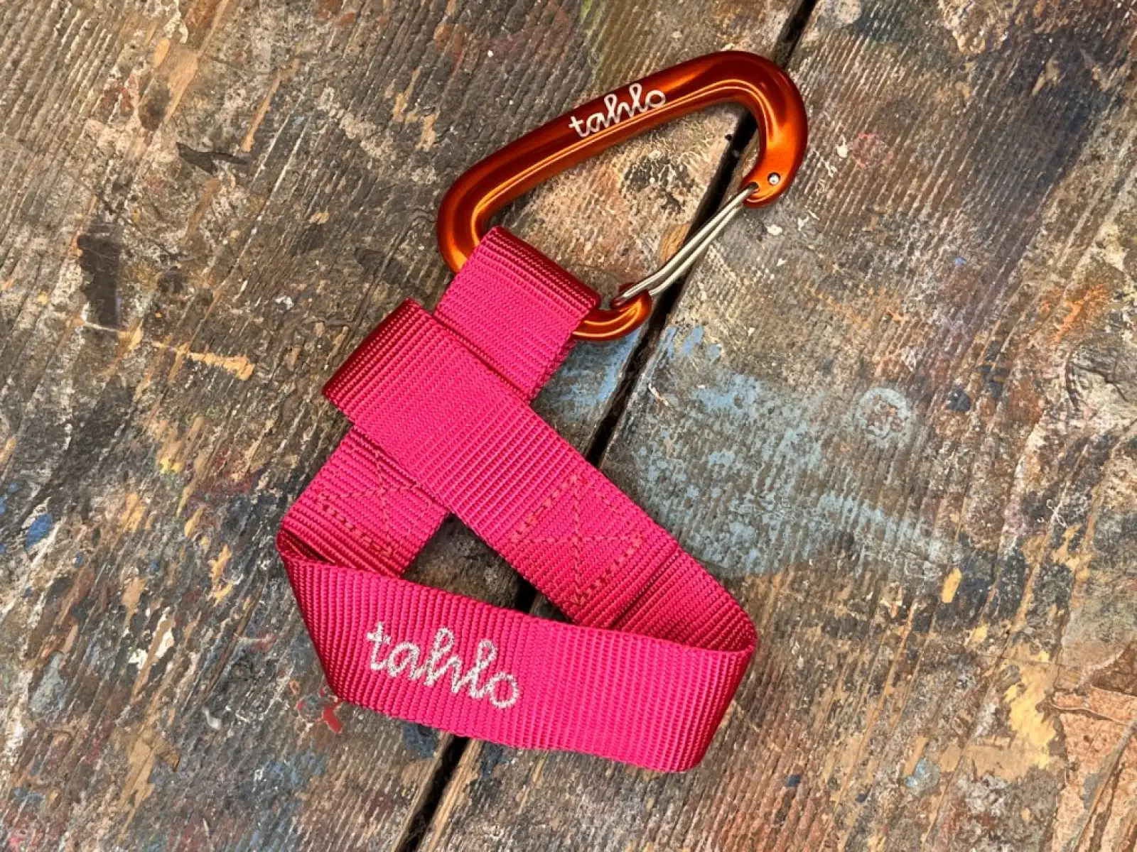 Zugseil Premium Umhängeband mit Karabiner rosa