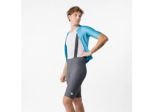 Castelli Espresso 2 Herren Radhose mit Sitzpolster und Trägern Smoky Gray