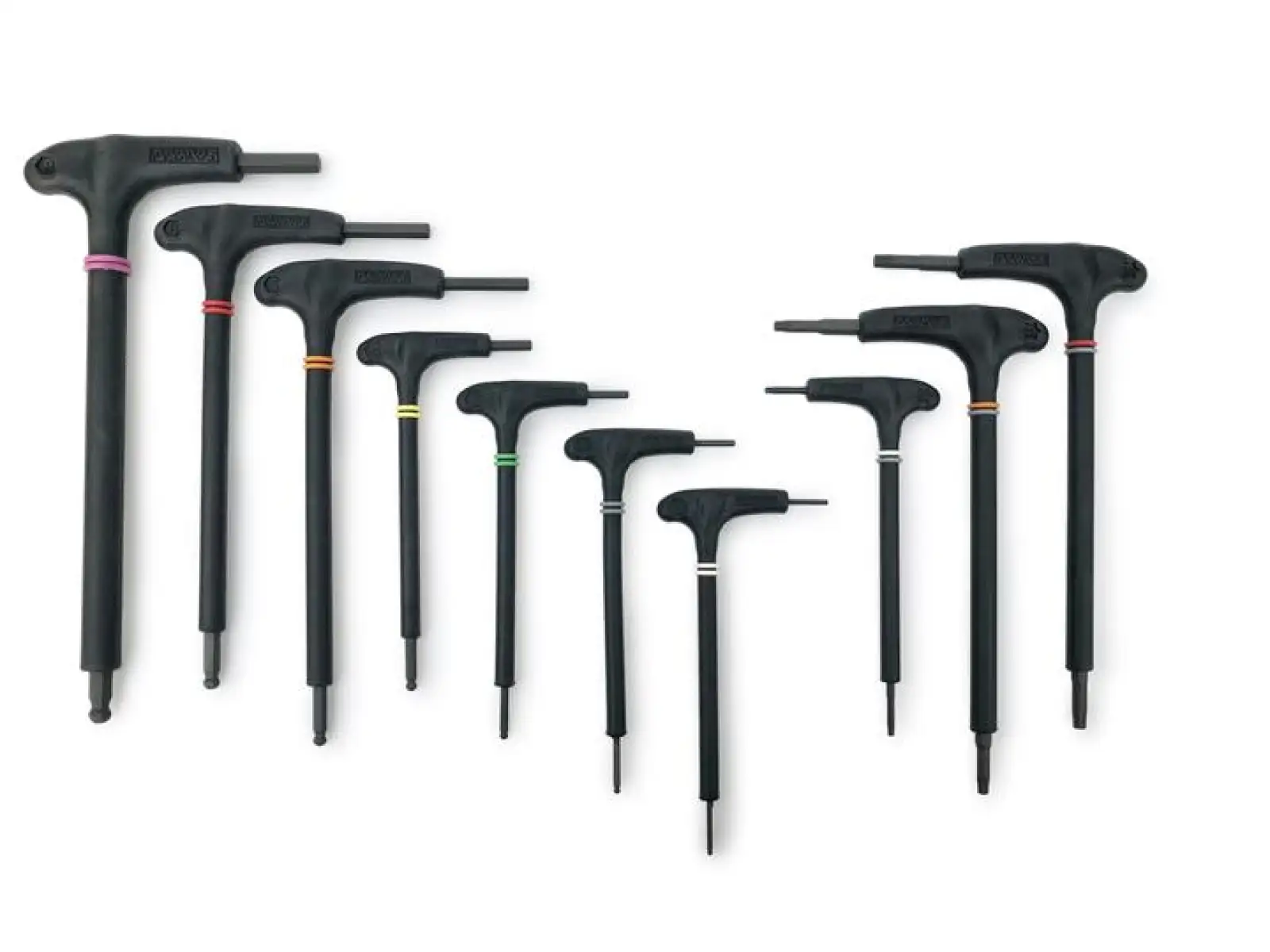 Pedros Pro T/L Set mit Inbusschlüsseln und Torx-Schlüsseln, 10 Stück.