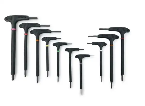 Pedros Pro T/L Set mit Inbusschlüsseln und Torx-Schlüsseln, 10 Stück.
