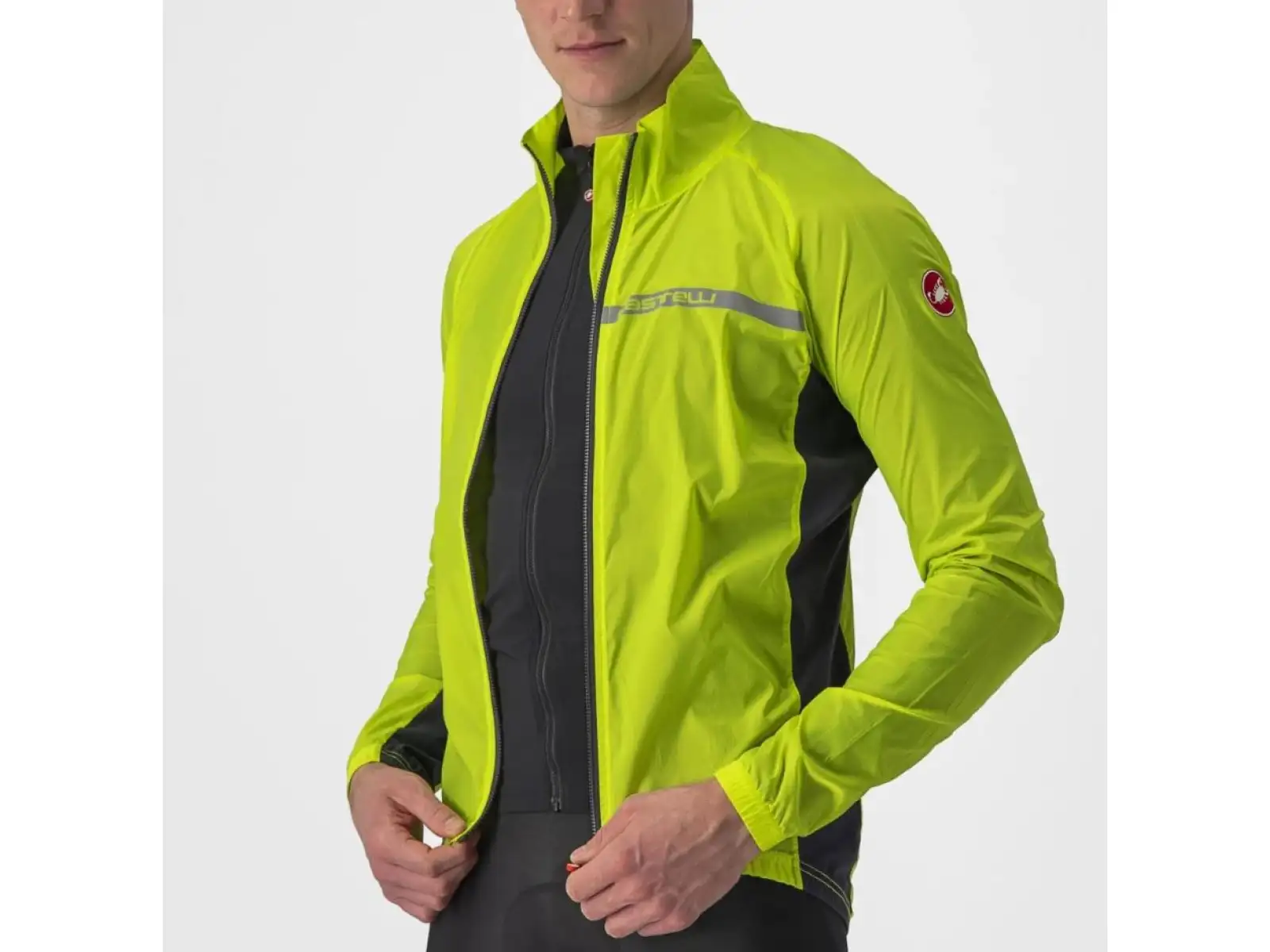 Castelli Squadra Stretch Herrenjacke Electric Lime/Dunkelgrau