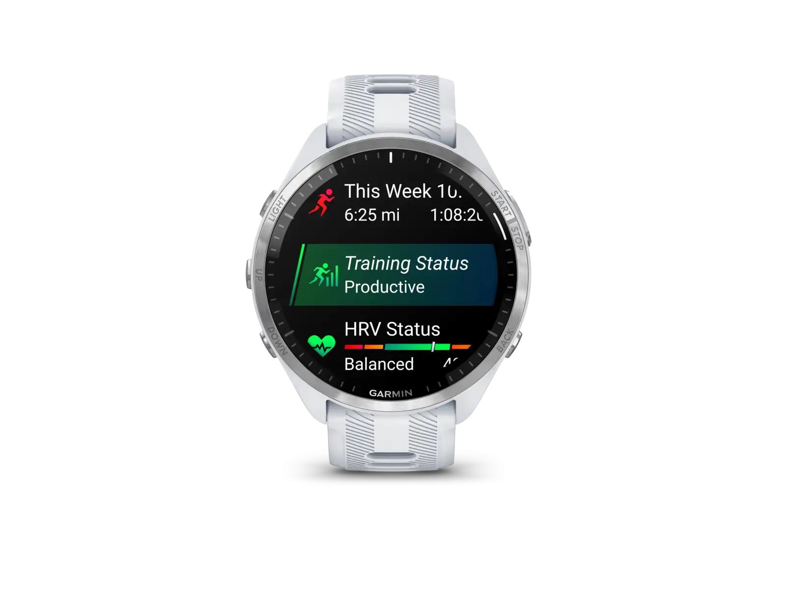 Garmin Forerunner 965 Smartwatch Silber Titan/Weiß