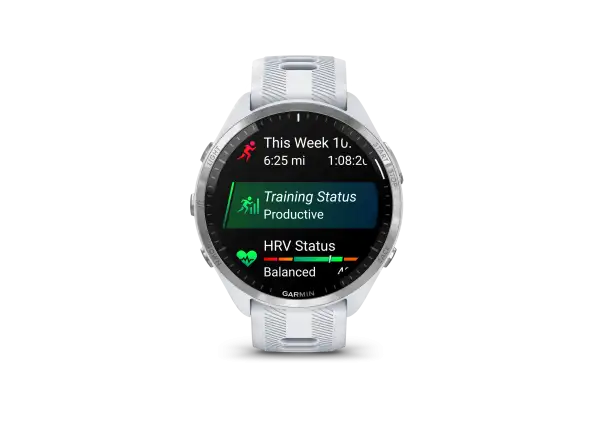 Garmin Forerunner 965 Smartwatch Silber Titan/Weiß
