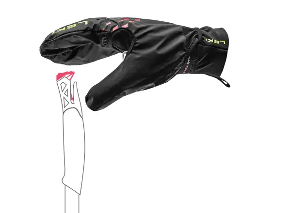 Leki Ultra Trail Storm Shark Laufhandschuhe Black/Red/Neon Yellow