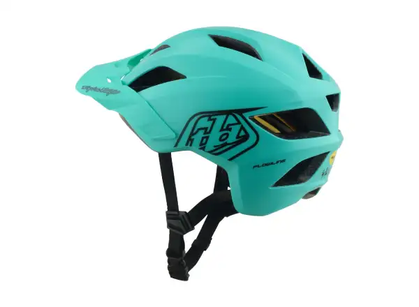 Troy Lee Designs Youth Flowline MIPS Kinderhelm Point Charcoal/Real Teal