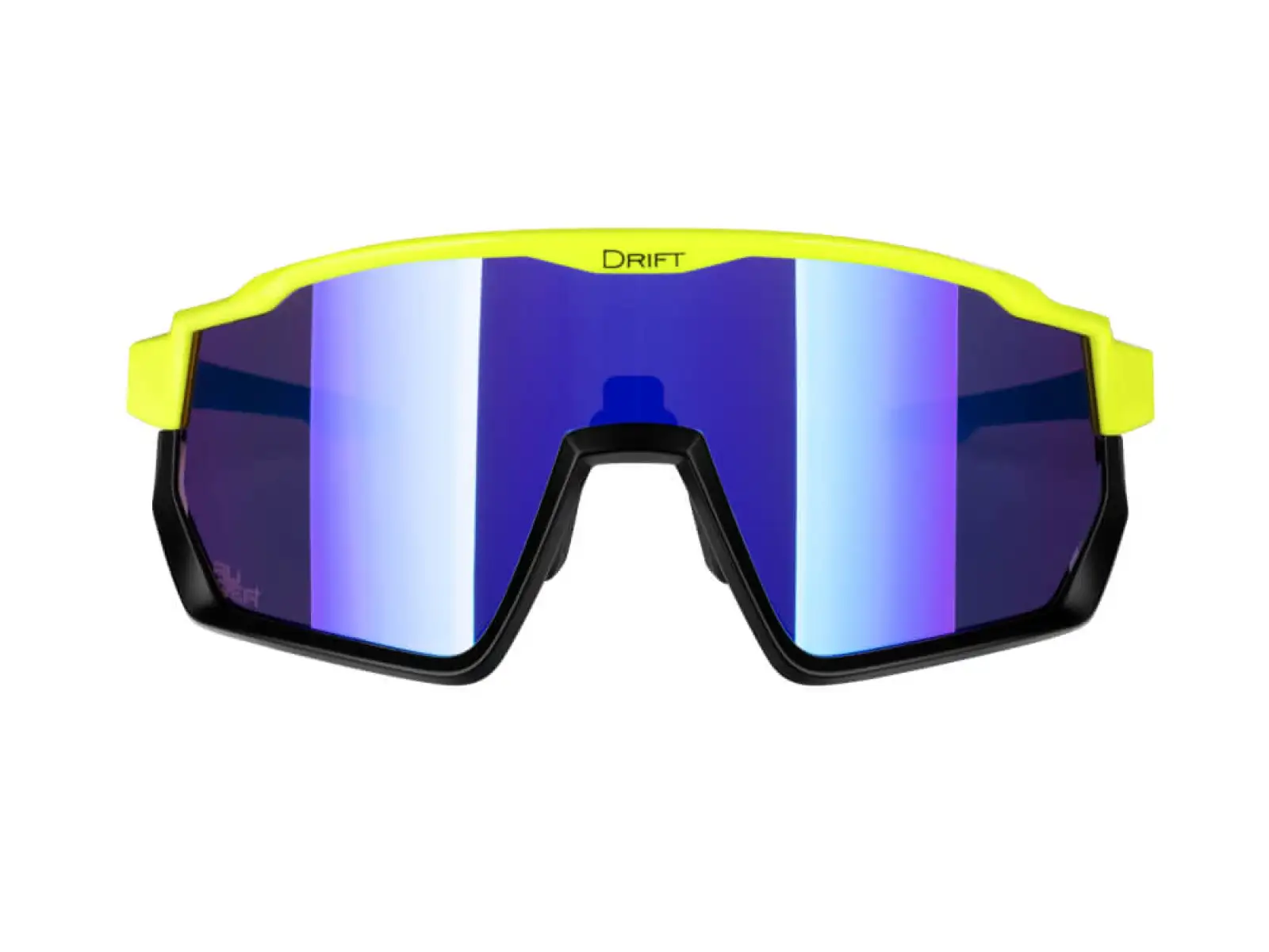 Force Drift Herrenbrille in Fluo/Schwarz/Blau-Kontrast. Glas.