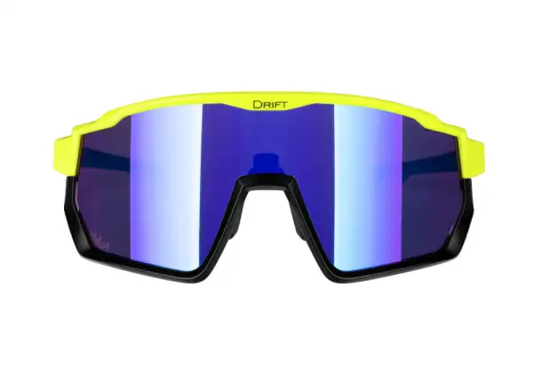 Force Drift Herrenbrille in Fluo/Schwarz/Blau-Kontrast. Glas.