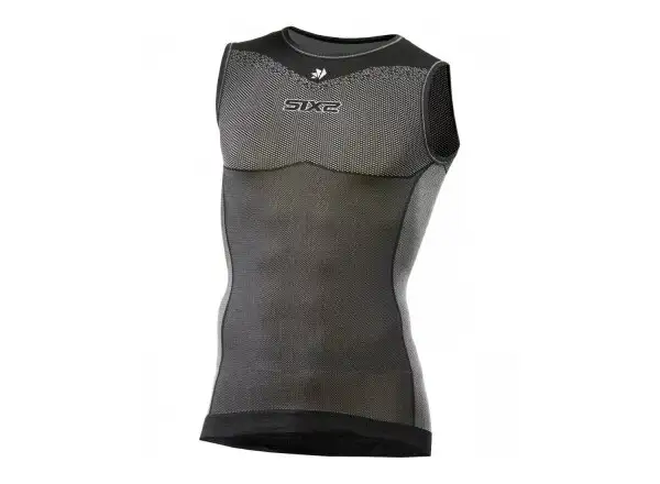 SIXS SML BT Funktionelles ultraleichtes ärmelloses Shirt in Carbon Schwarz.