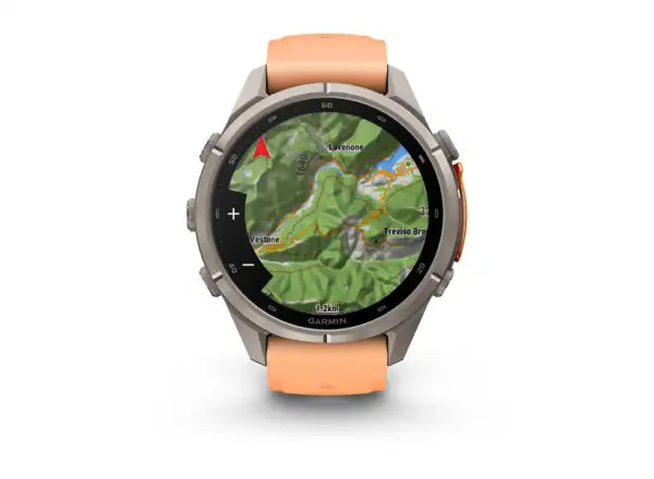 Garmin fenix 9 Pro – inReach 43 mm Smartwatch Titanium Shell pink/autumn orange Silikonarmband