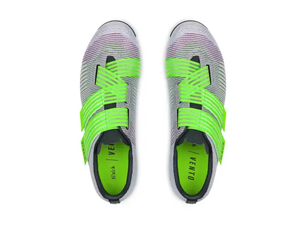 Fizik Vento Powerstrap Aeroweave Rennradschuhe Light Violet/Neon Green