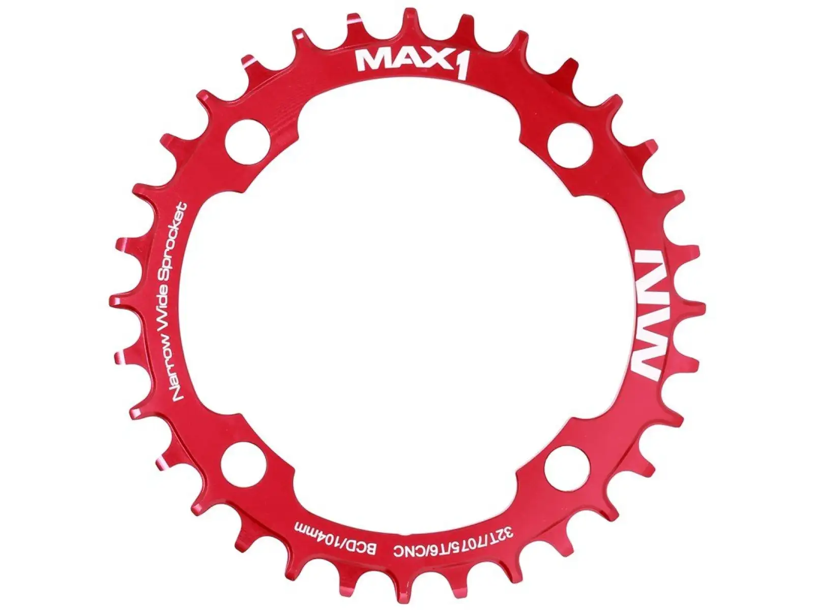 MAX1 Narrow Wide Kettenblatt BCD104, 32 Zähne, rot