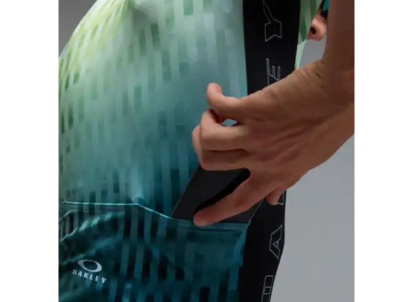 Oakley Icon Training Herren Trikot Kurzarm Green Glitch Print