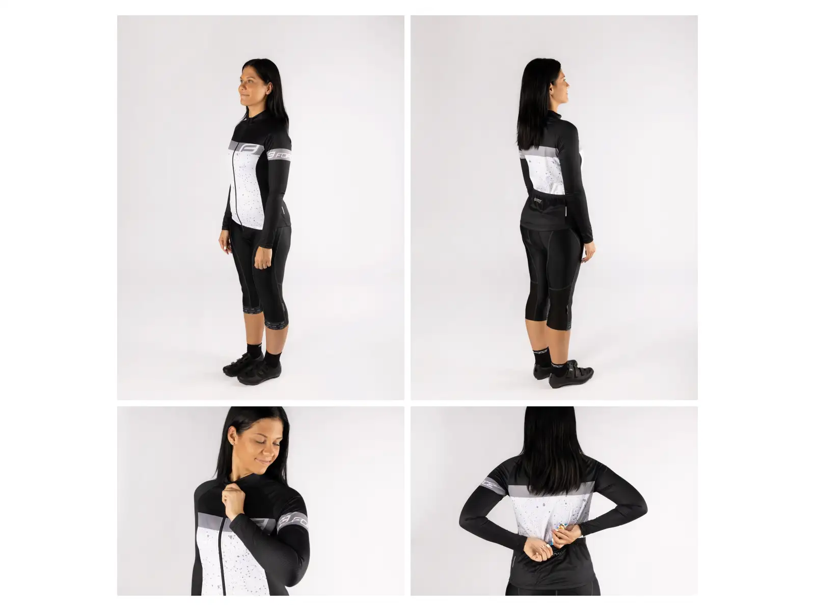 Force Spray Lady Damenlangarmshirt Weiß/Schwarz