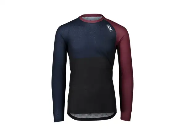 POC Pure Herren-MTB-Trikot mit Langarm Propylene Red/Turmaline Navy/Uranium Black