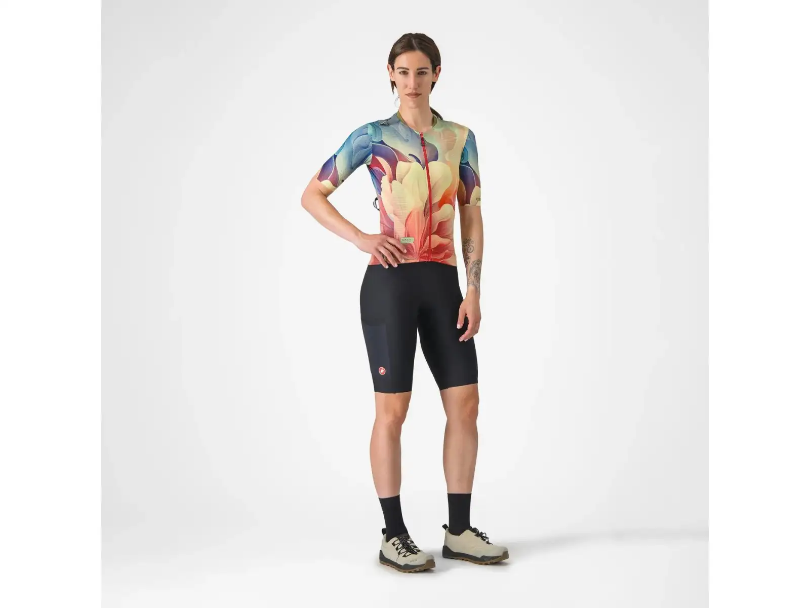 Castelli Unlimited Pro Damen-Trikot Kurzarm Multicolor Green