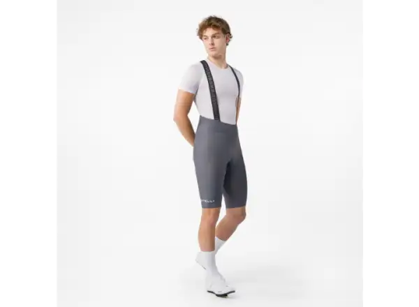 Castelli Espresso 2 Herren Radhose mit Sitzpolster und Trägern Smoky Gray
