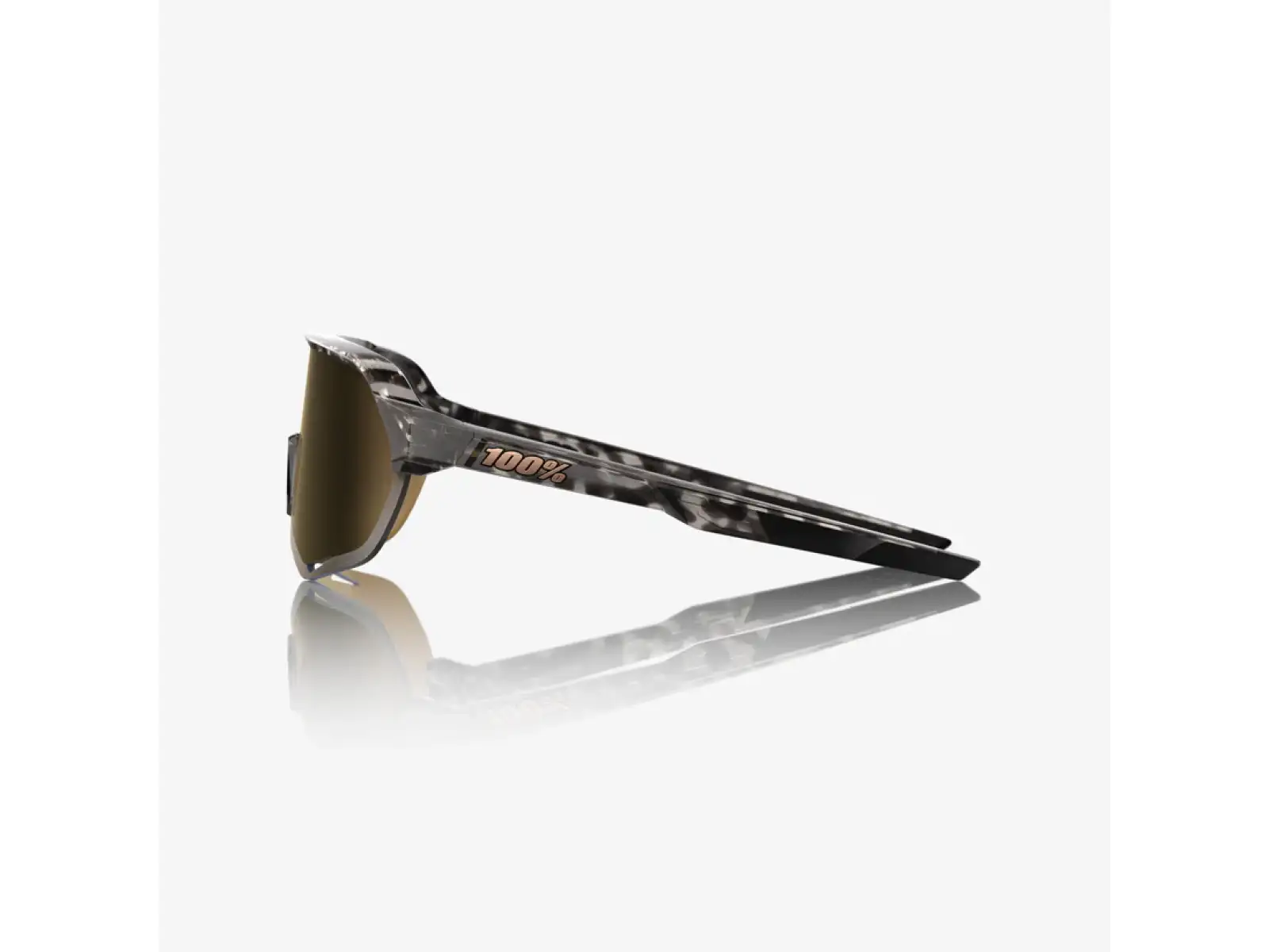 100% S2 Sonnenbrille – Gloss Black Havana / Soft Gold Mirror