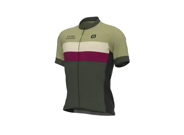 Ale Off Road Gravel Chaos Herren-Fahrradtrikot Kurzarm Grün