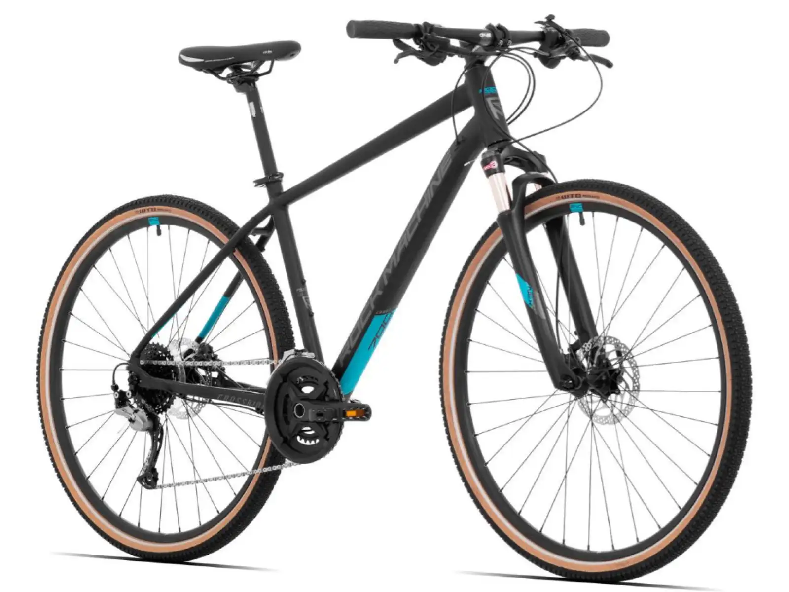 Rock Machine CrossRide 700 Trekkingrad black/petrol MUSTER
