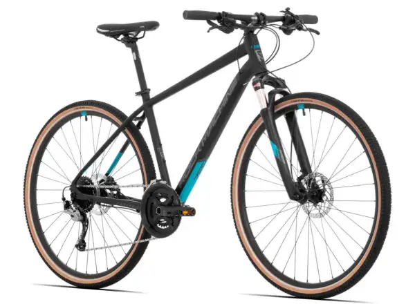 Rock Machine CrossRide 700 Trekkingrad black/petrol MUSTER