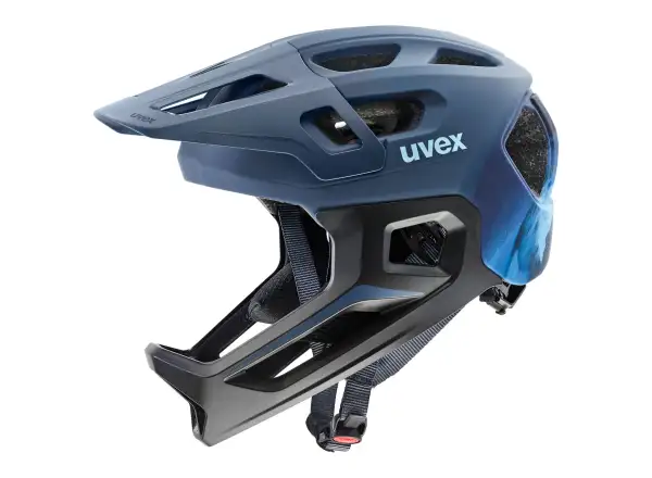 Uvex React JR Fullface MTB Helm Dusk blue matt