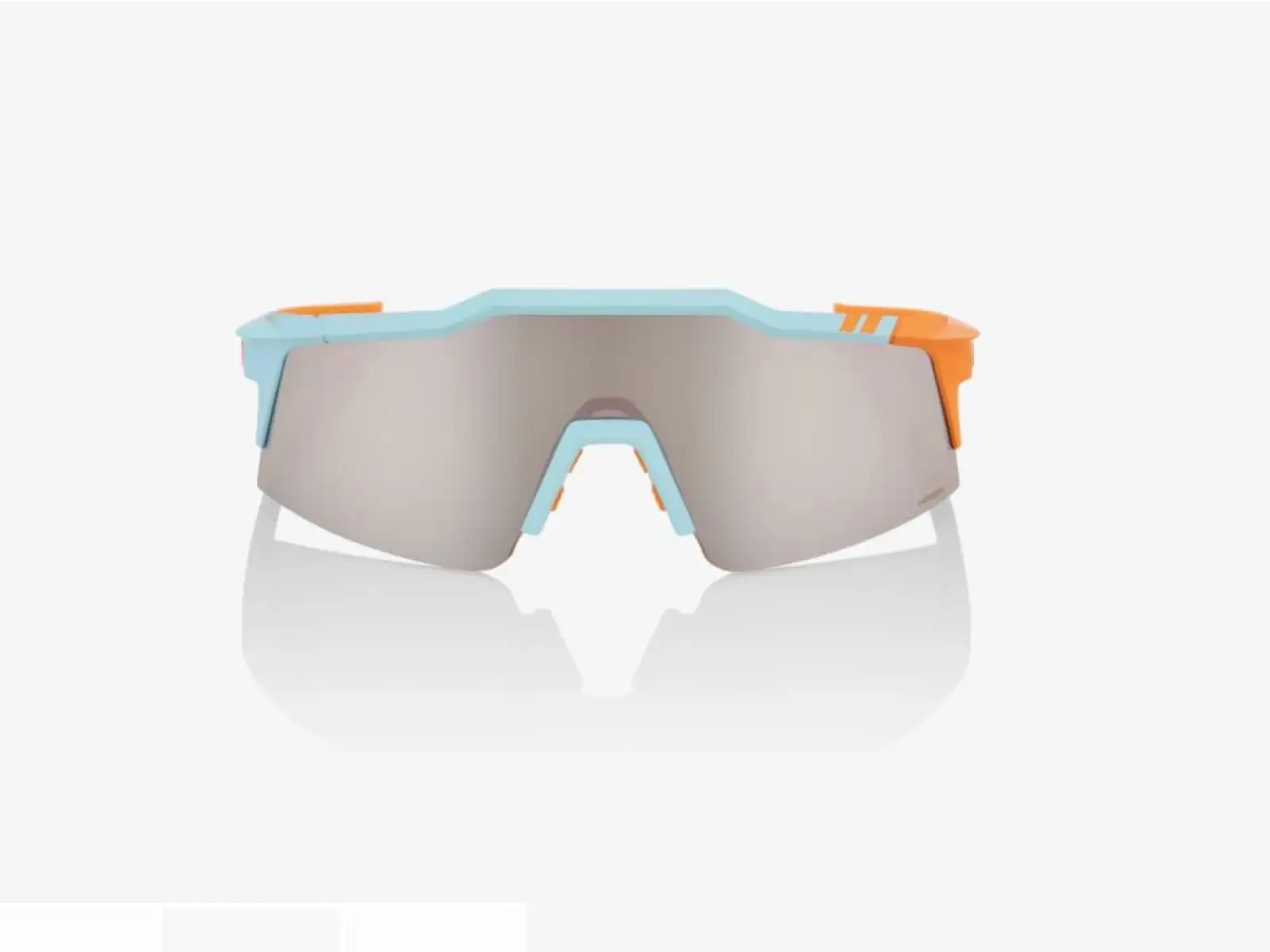 100% SPEEDCRAFT SL Brille mit verspiegelten Gläsern in Blau/Orange/Silber.