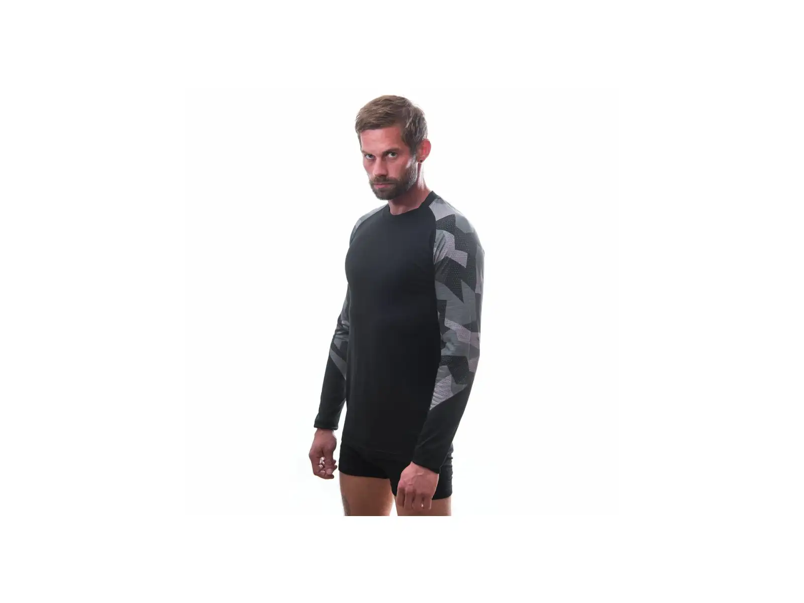 Sensor Merino Impress Herren Thermounterwäsche Langarm schwarz/Camo