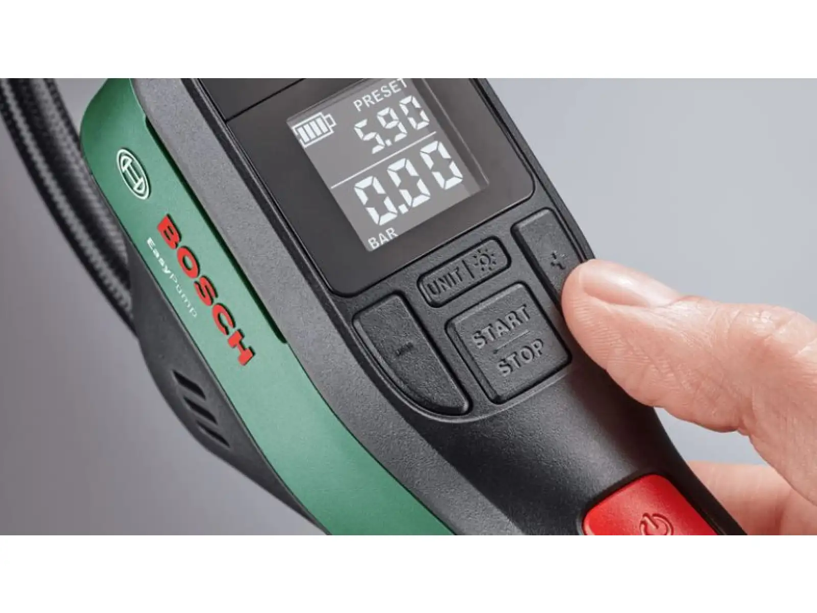 Bosch EasyPump Elektropumpe 3,6 V / 3 Ah / 10,3 bar.