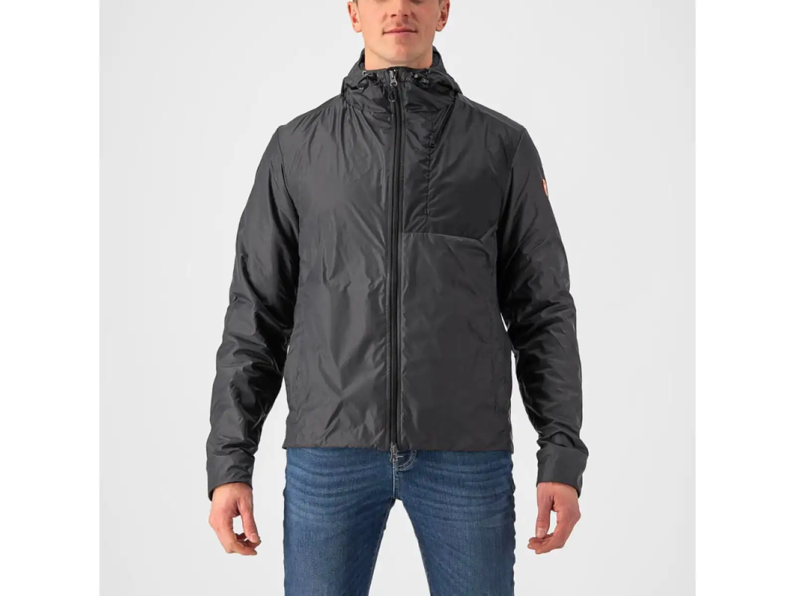 Castelli Riscalda Puffy Herrenjacke dunkelgrau/elektrisches Limettengrün