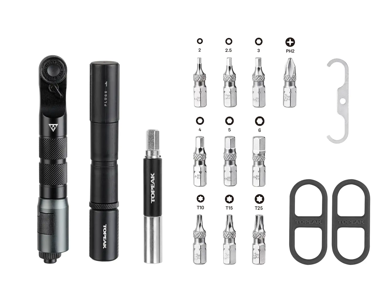 Topeak Ratchet'n Roll Pro Werkzeugset mit Ratsche 17 Funktionen Schwarz
