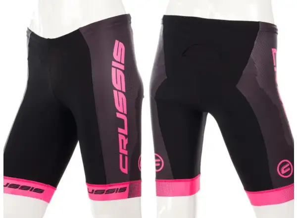 Crussis elastische Damen Shorts Schwarz/Rosa