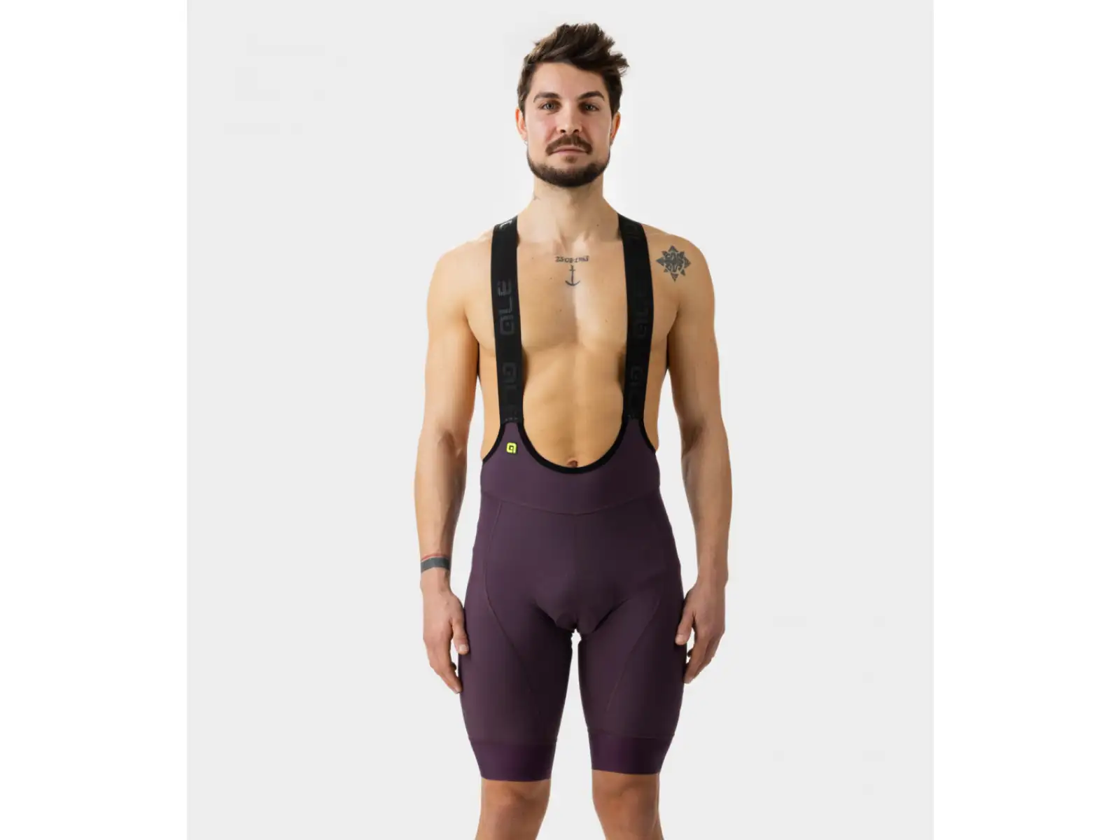 Alé PR-E Magic Colour Herren-Bermudashorts mit Latz und Polsterung Bordeaux