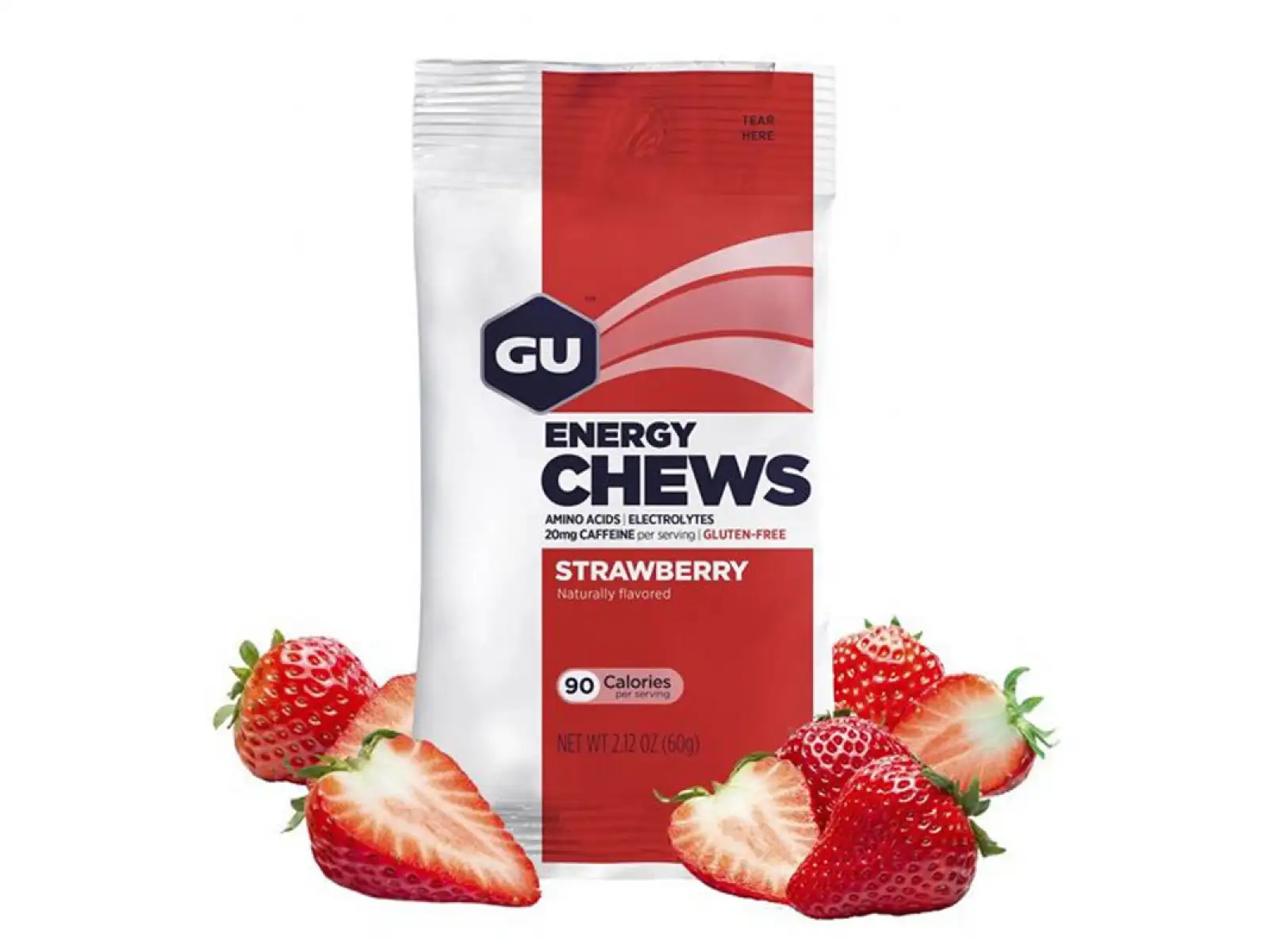 GU Energy Chews Bonbons Erdbeere 60 g