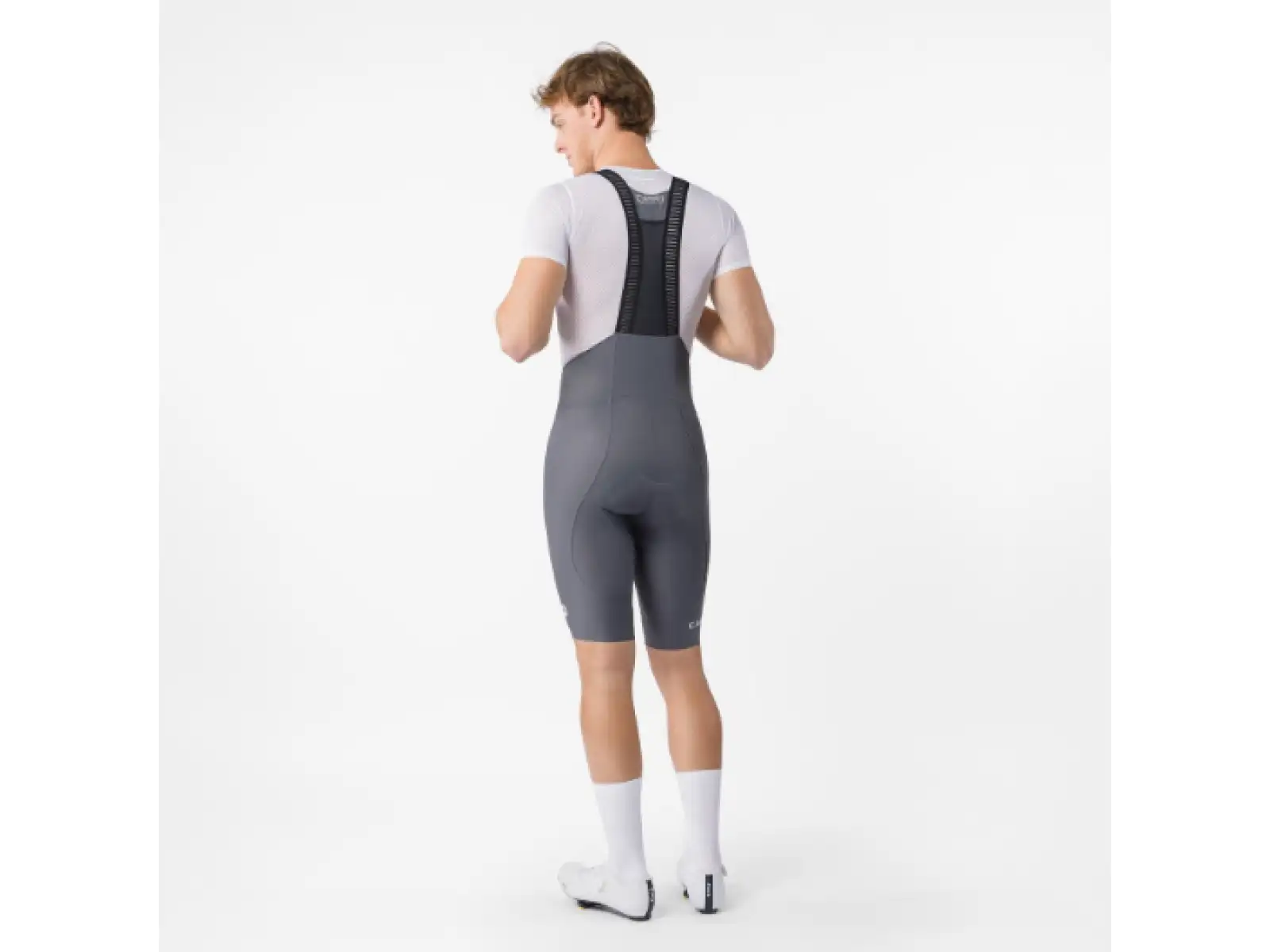 Castelli Espresso 2 Herren Radhose mit Sitzpolster und Trägern Smoky Gray
