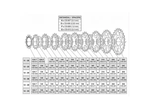 Campagnolo Ritzel 16 Zähne für 10-fach Kassetten