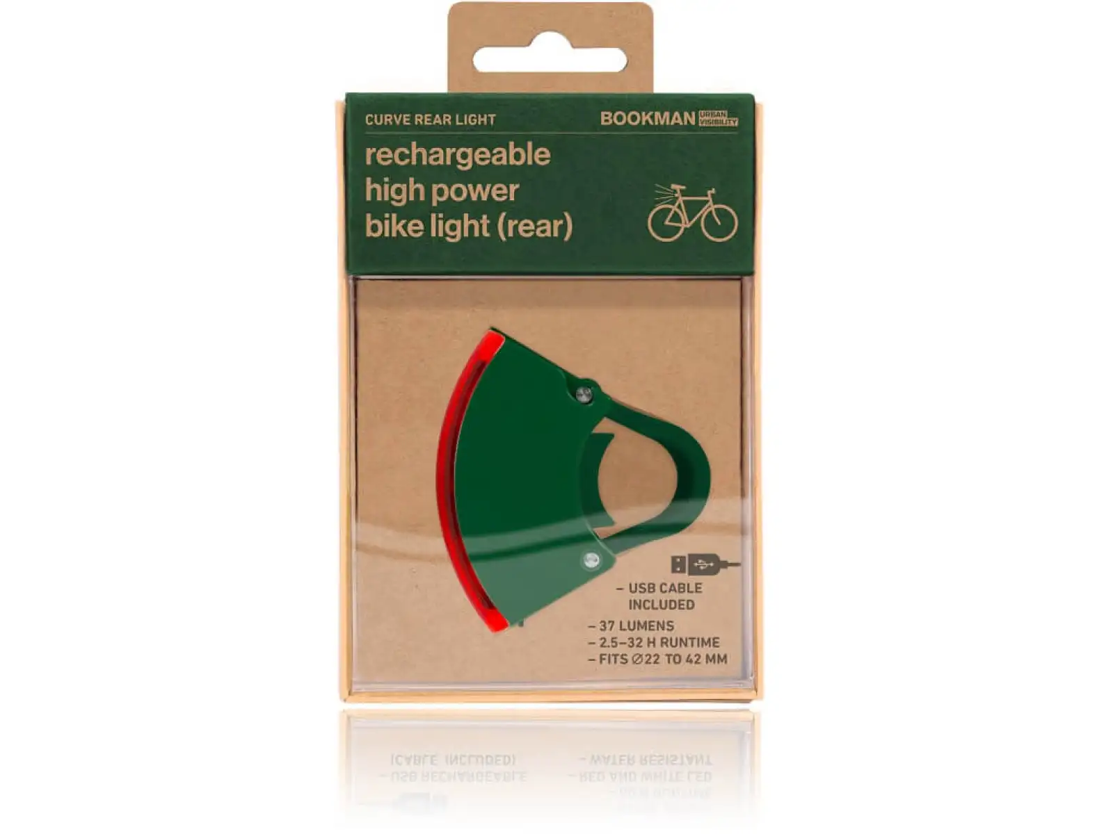 Bookman Curve Rücklicht USB Grün