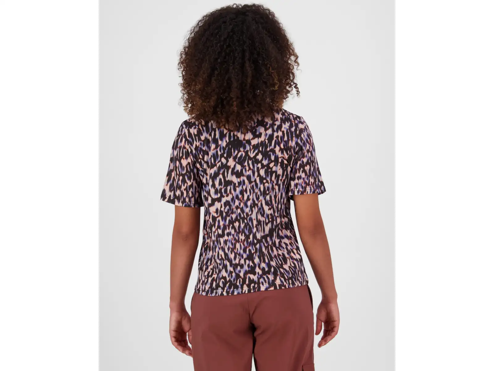 Mons Royale Icon Merino Damen T-Shirt Kurzarm Rock Leopard