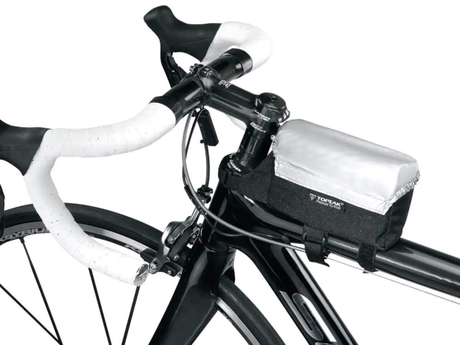 Topeak Tribag Rahmentasche 0,6 l Schwarz, Größe M + Regenabdeckung