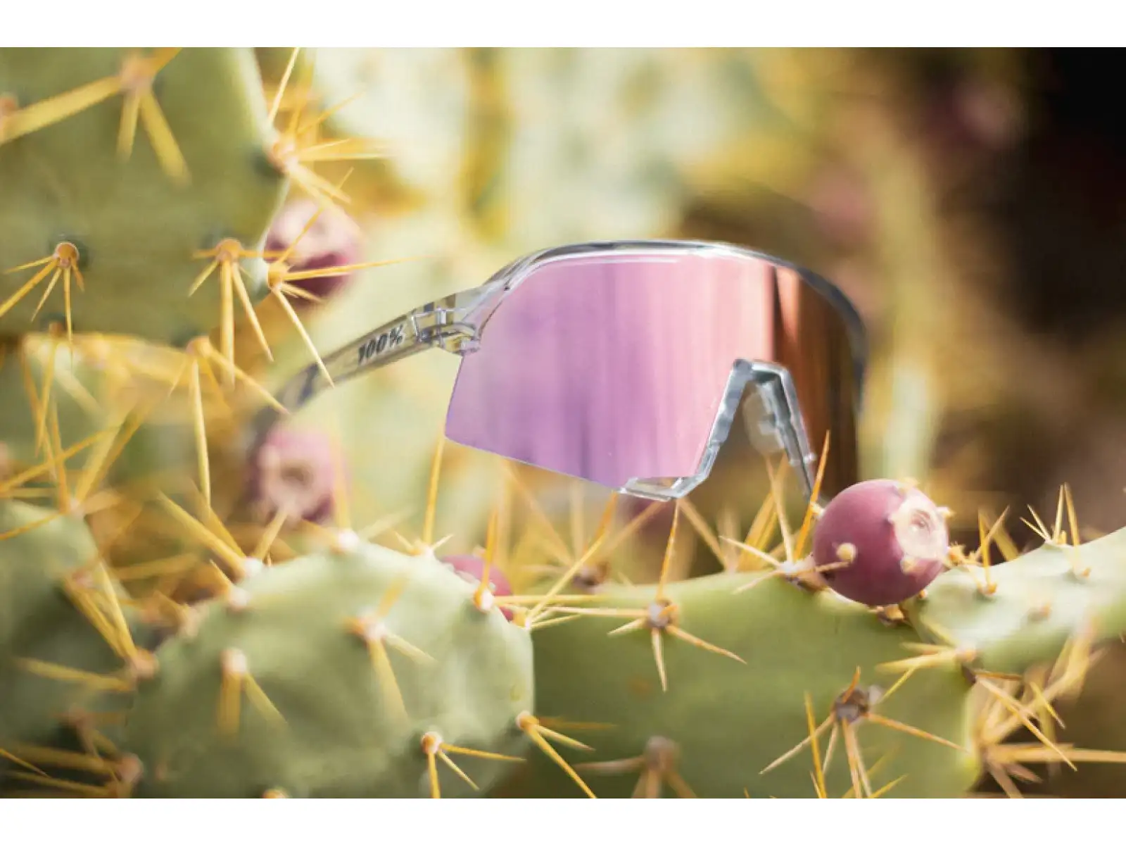100% S3 Sonnenbrille – Polished Translucent Grey / Rose Gold Mirror Photochromic