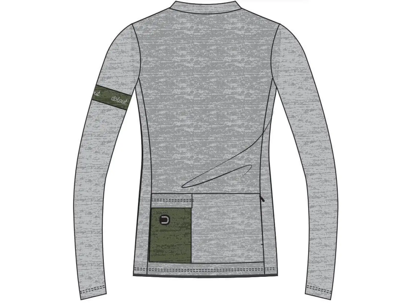 Dotout Glory Damen Langarmtrikot Grün/Melange Hellgrau