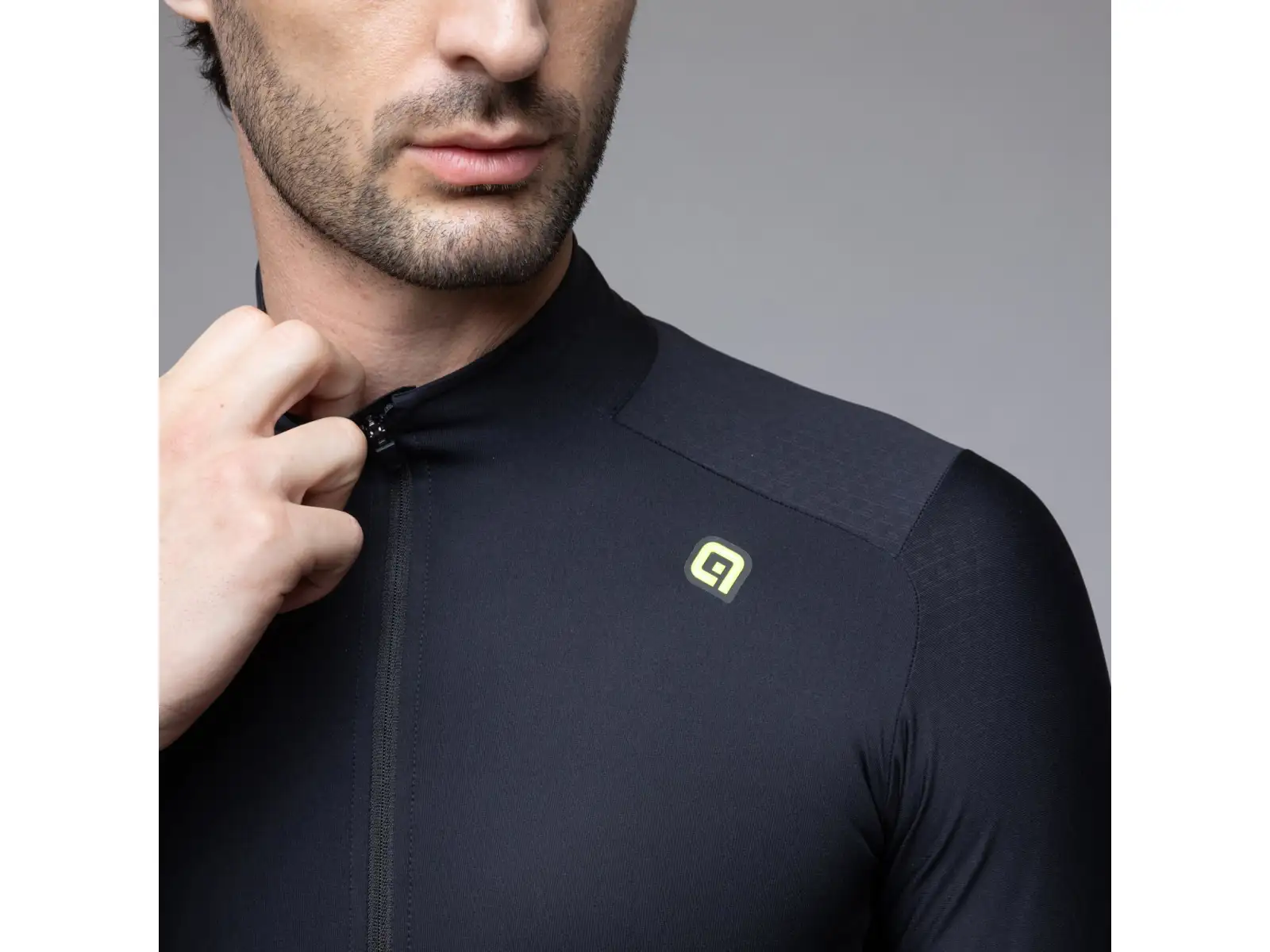 Alé R-EV1 Warm Race Herren gefüttertes Radtrikot Black