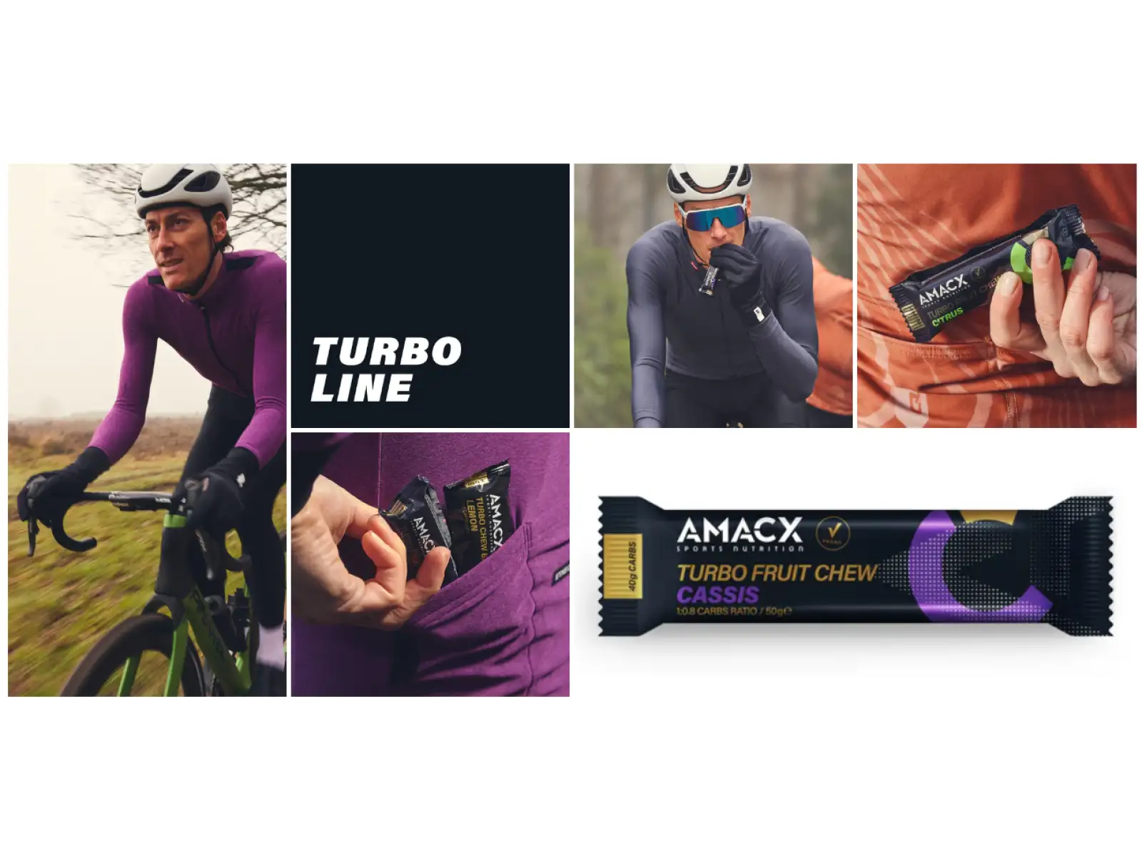 Amacx Turbo Fruit Chew Energie Kaugummi Citrus - 50 g