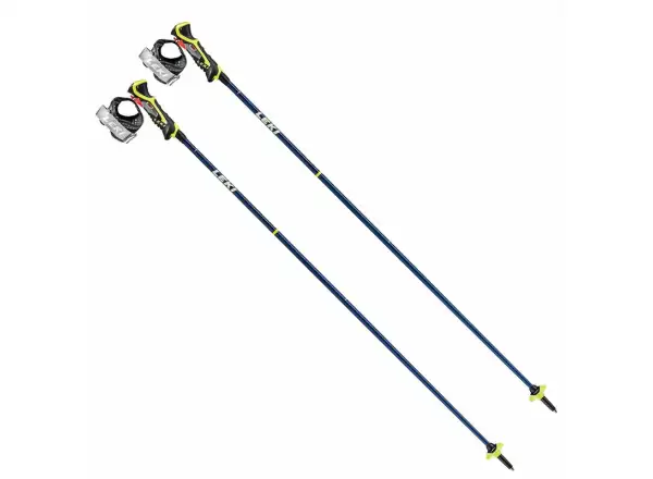Leki Carbon 14 3D Abfahrtstöcke blau metallic/neongelb/weiß