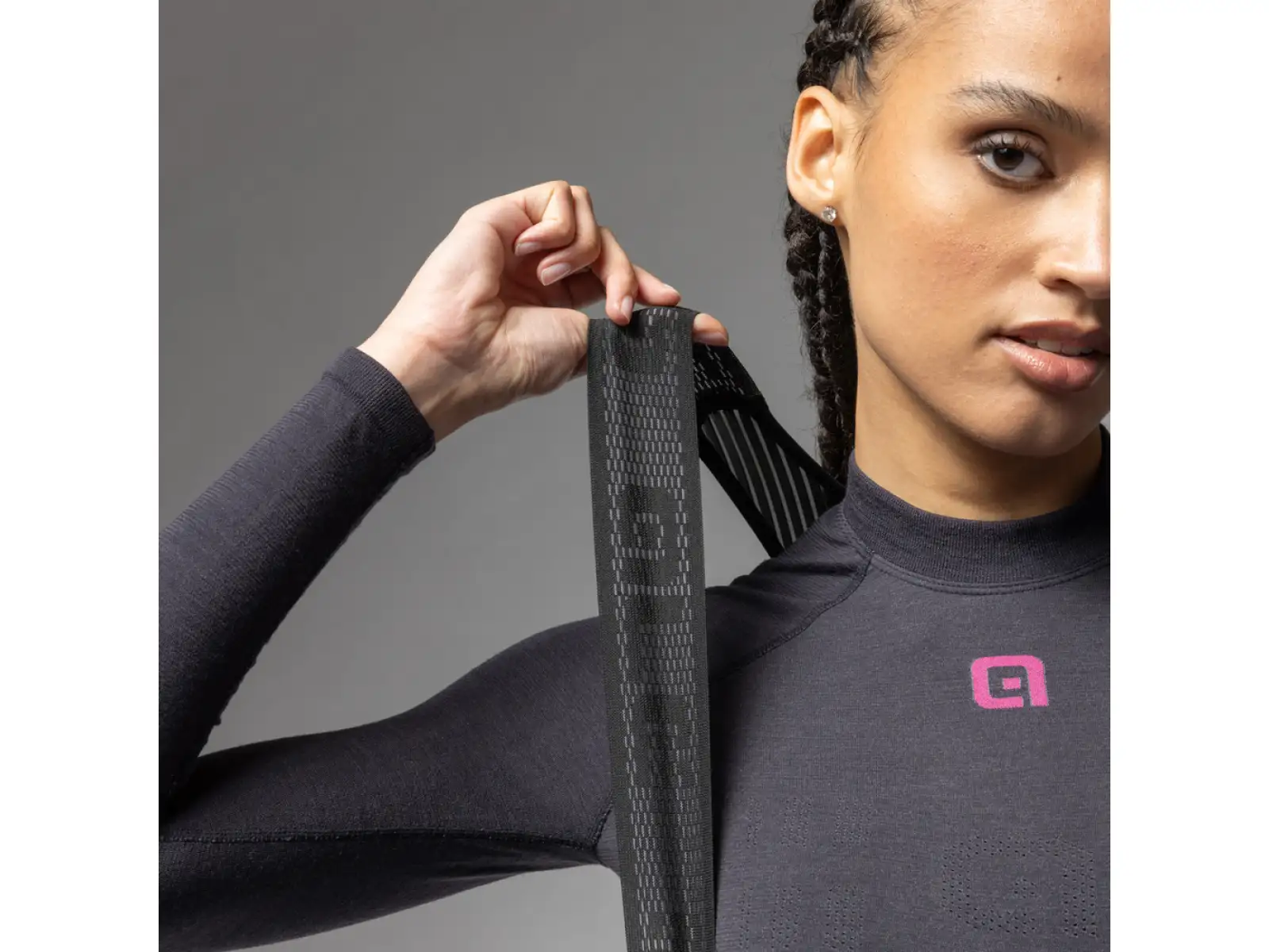 Alé Pragma Winter Damen warme Trägerhose mit Einsatz schwarz