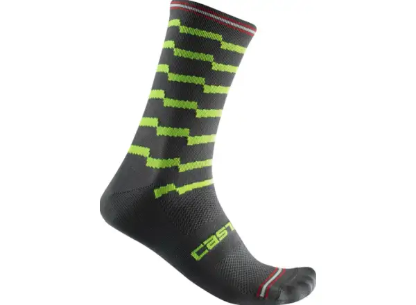 Castelli Unlimited 18 Socken hoch Dark Grey/Lime