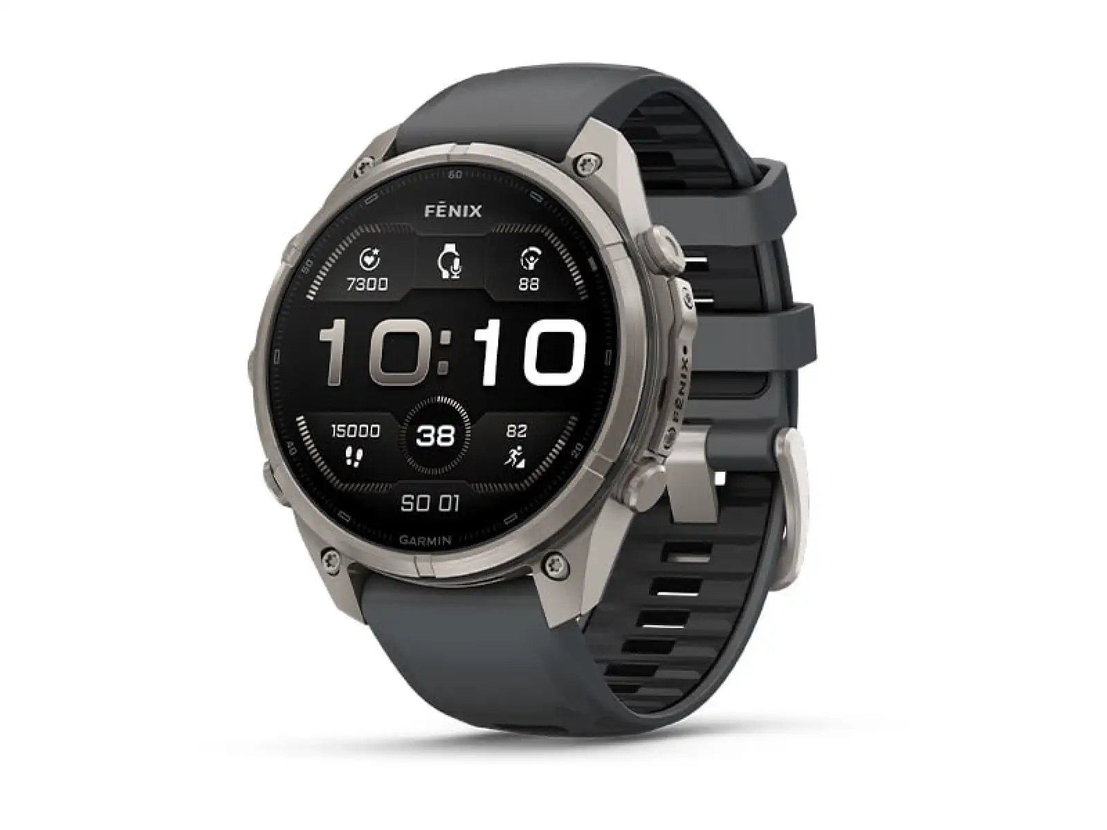 Garmin fenix 9 Pro inReach 43 mm Smartwatch Carbon gray DLC Titanium Black/Pebble gray